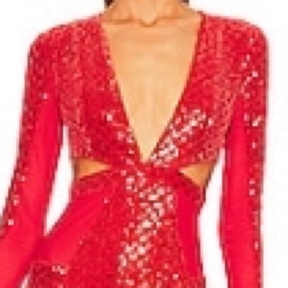 Micheal Costello red sequin Elise dress size small - Picture 3 of 16